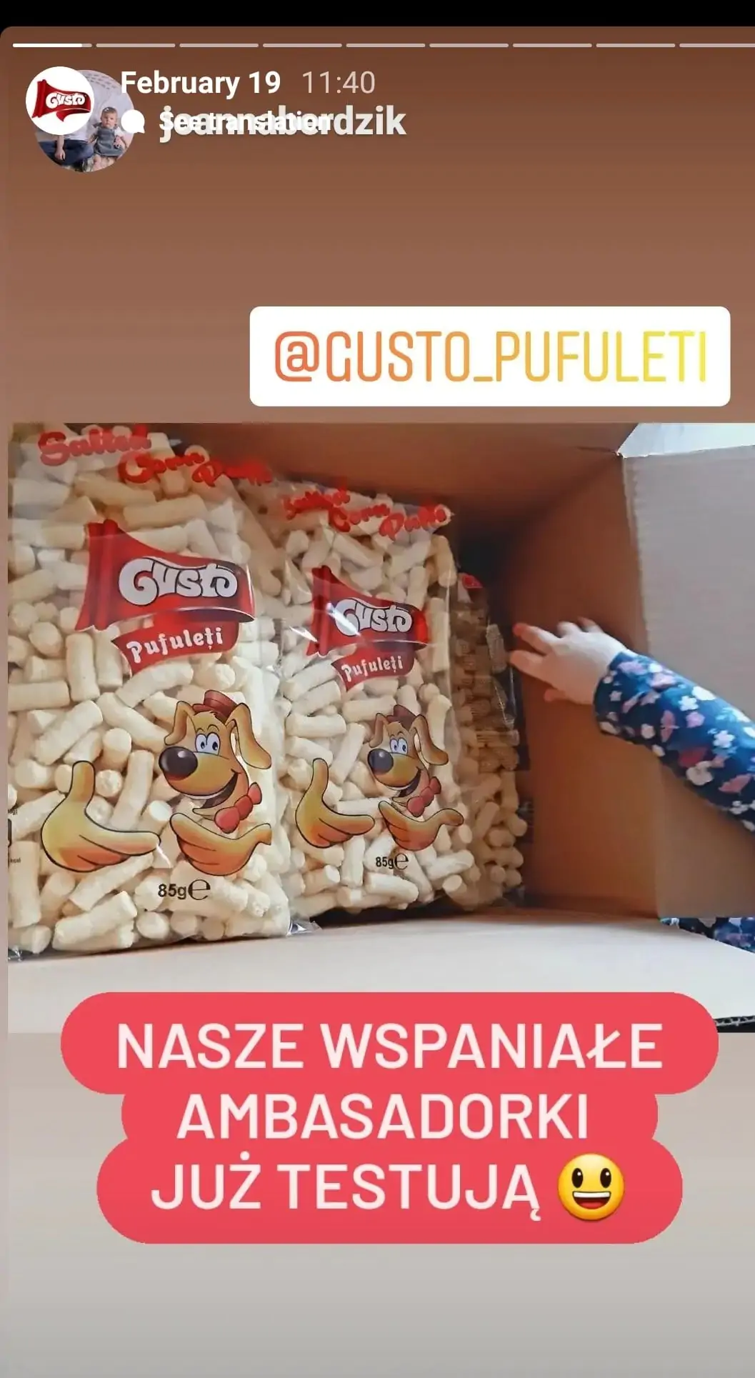 Kampania "Naturalnie, że tylko Gusto"_Instagram stories