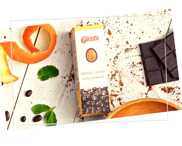 Kandyzowane pomarańcze oblane gorzką czekoladą w pudełku 80g
