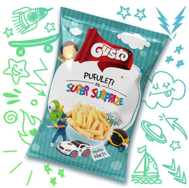 Chrupki kukurydziane <i>lekko solone z 3 superniespodziankami dla chłopców 85g</i>