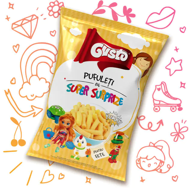 Chrupki kukurydziane <i>lekko solone z 3 superniespodziankami dla dziewczynek 85g</i>