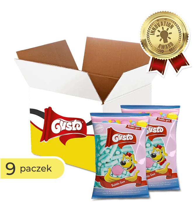 Box Chrupek kukurydzianych GUSTO o smaku gumy balonowej 80g