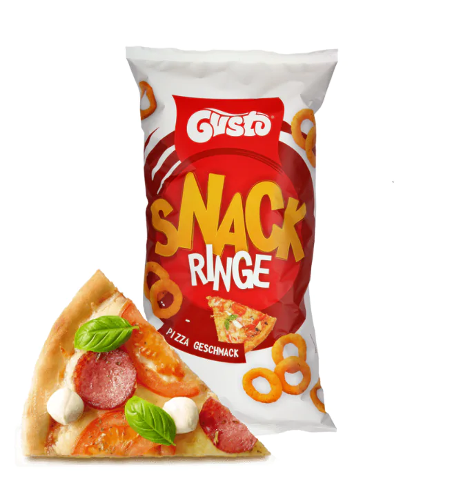 Krążki kukurydziane GUSTO o smaku pizzy 100g
