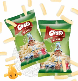 2 paczki chrupek kukurydzianych Gusto z niespodzianką o smaku pizzy 35g